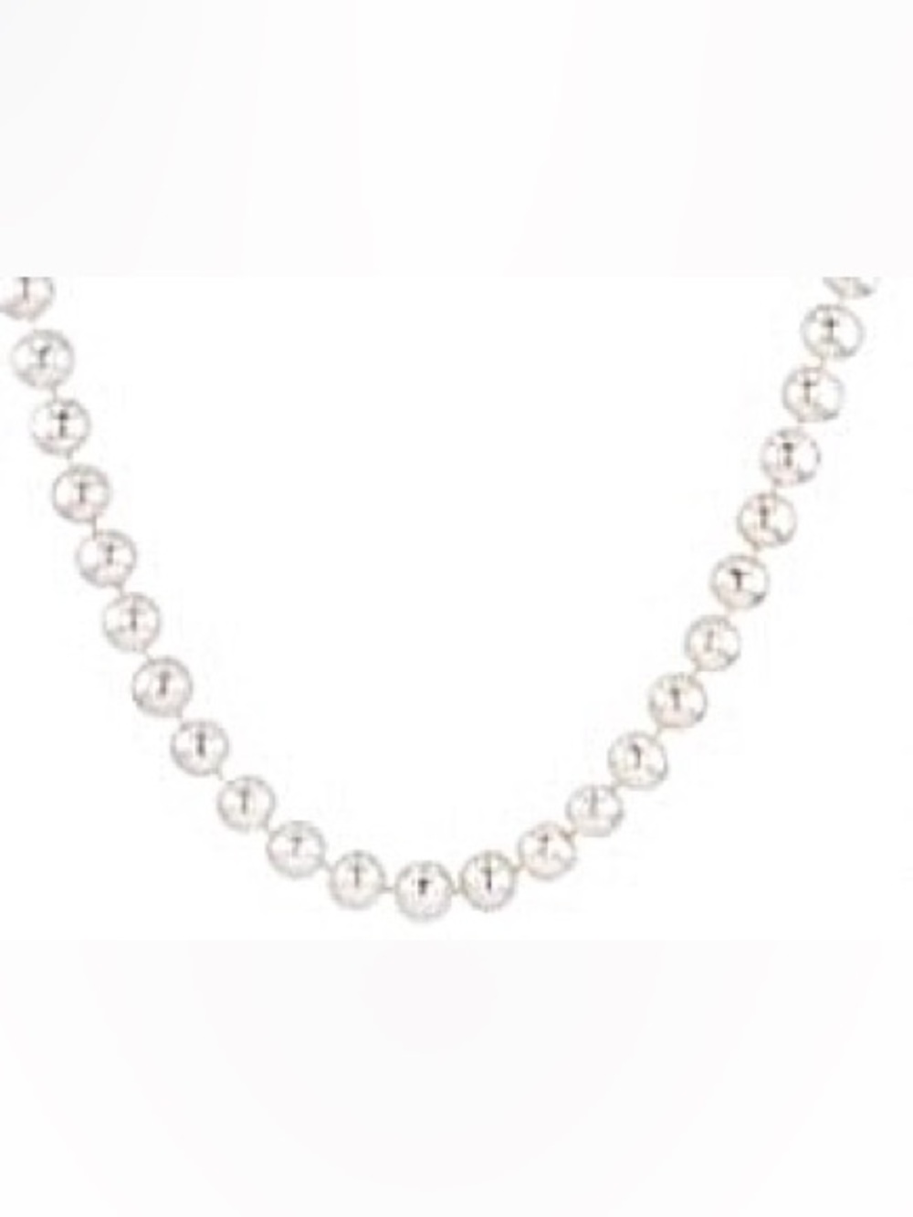White Freshwater Pearl Rhodium over Sterling Silver 24” Necklace